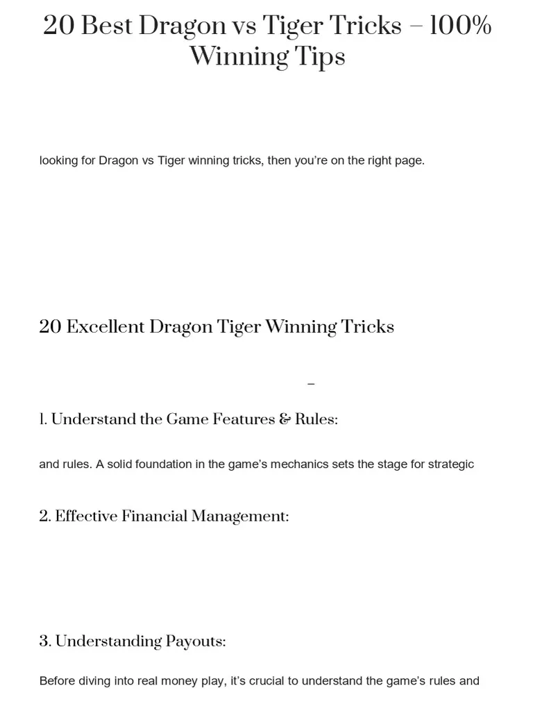Dragon Tiger Rules – Easy Guide for Filipino Players at 7spin